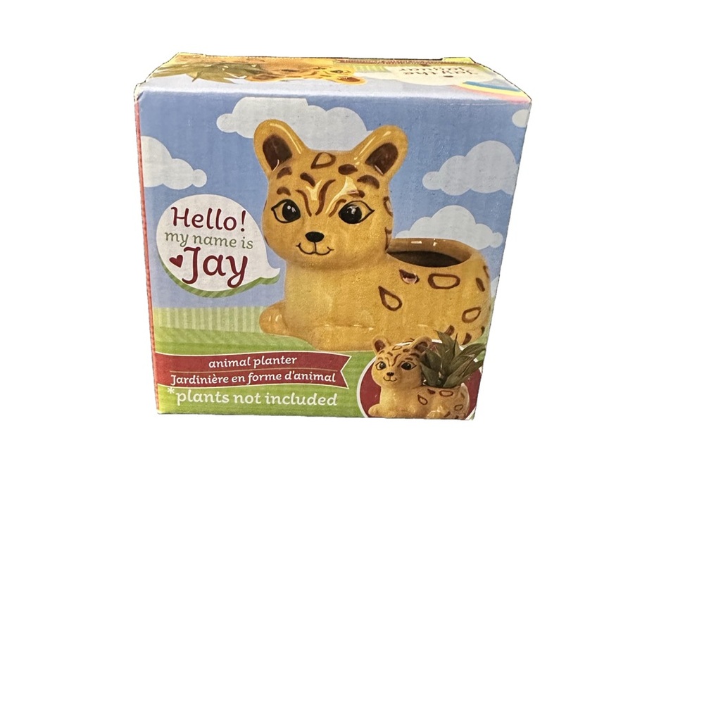 Ceramic Cheetah Planter - Picture 2 of 4